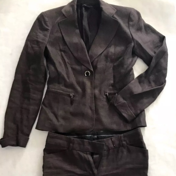 Anne Klein Other - Anne Klein 100% Linen Brown Suit Size 0